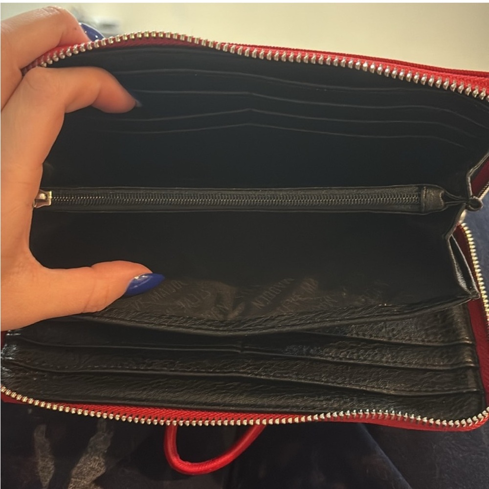 Red Leather Wristlet Wallet - Picture 5 of 9
